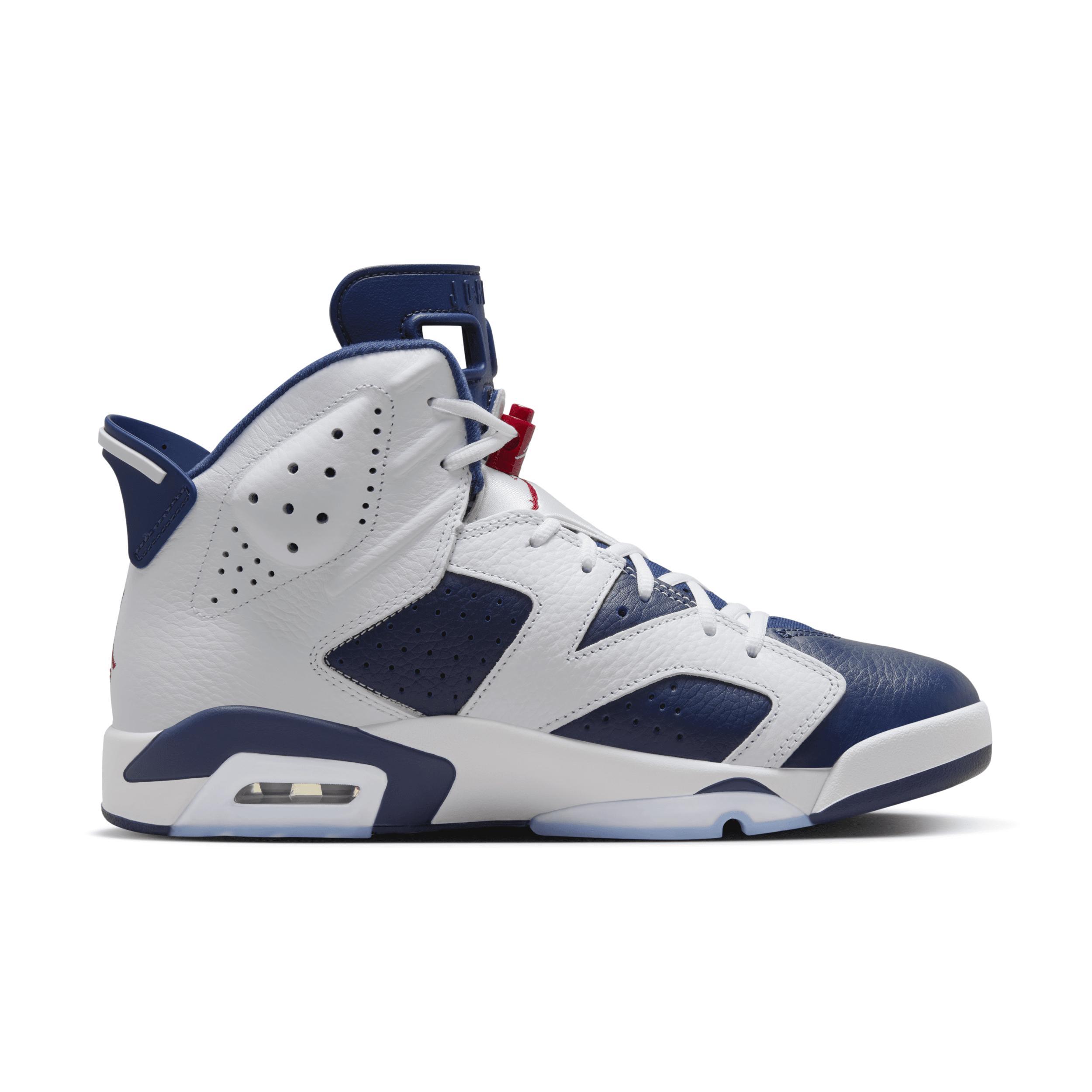 Men's Air Jordan 6 Retro and Midnight Navy" Shoes in White Product Image