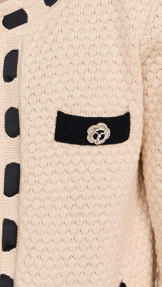 L'AGENCE Astor Contrast Trim Cardigan | Shopbop Product Image