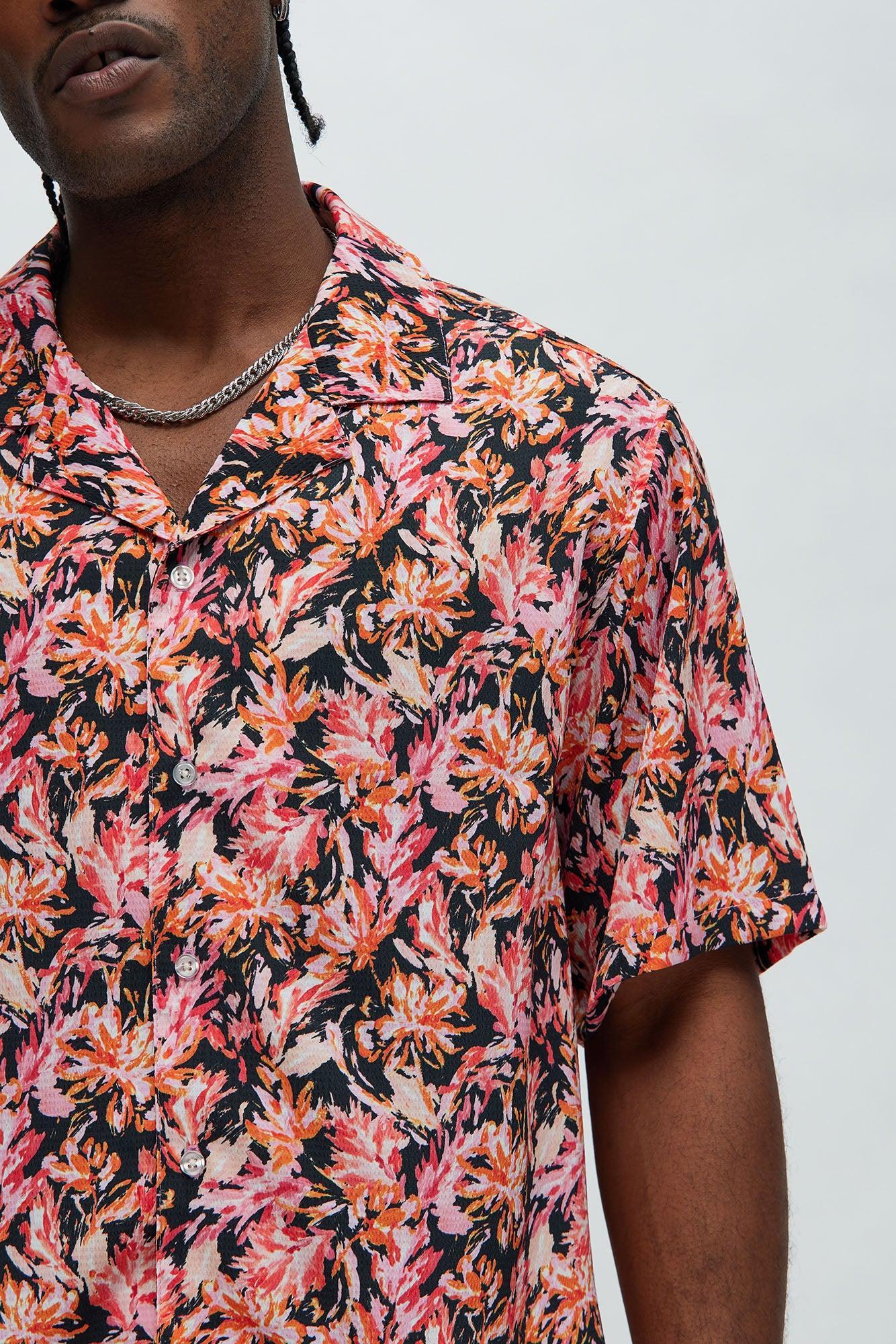 Abstract Floral Shirt - Pink/combo Product Image