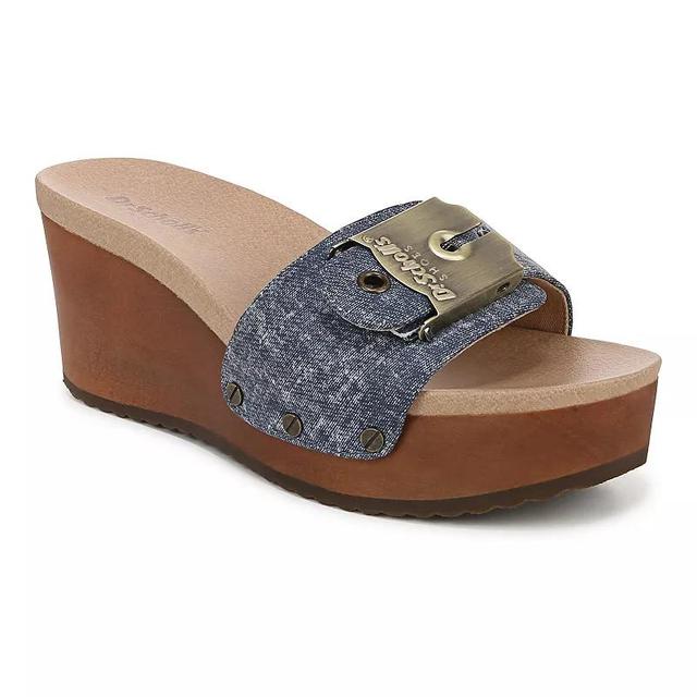 Dr. Scholls Original Life Womens Wedge Slides Dark Blue Blue Product Image