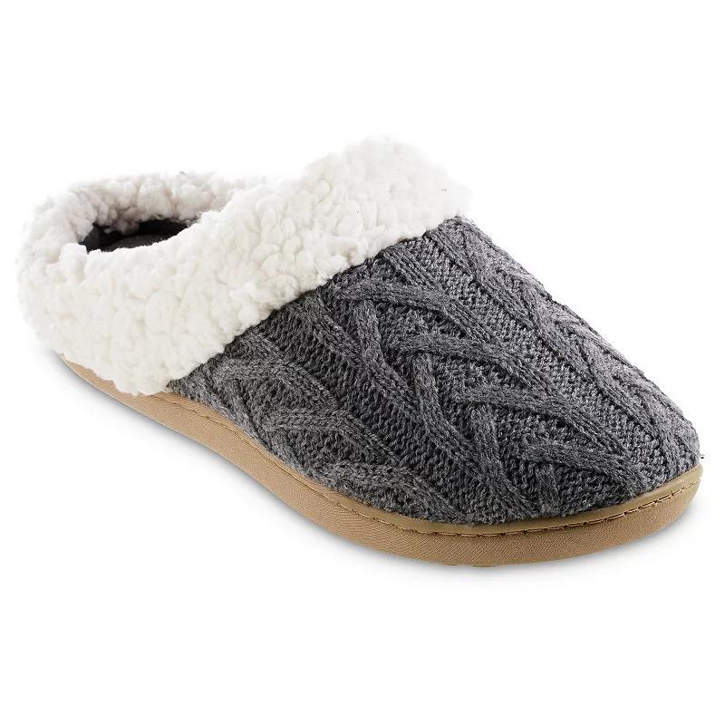 isotoner Alexis Womens Cable Knit Hoodback Slippers Product Image