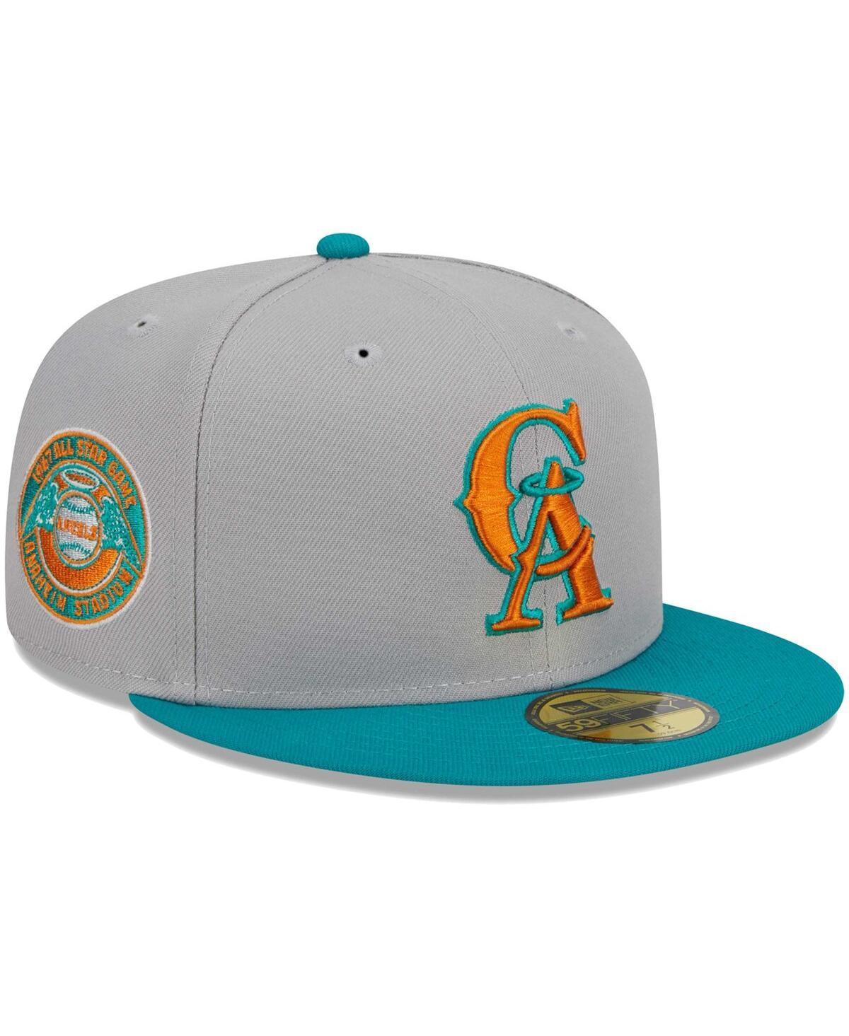 Mens New Era Gray/Teal California Angels Cooperstown Collection 59FIFTY Fitted Hat Product Image