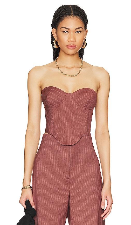 Bardot Pin Stripe Bustier Top Size 2. Product Image