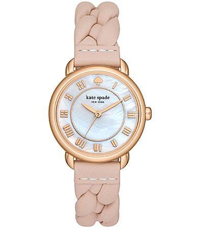 Womens Lily Avenue Rose-Goldtone & Leather Three-Hand Watch Product Image