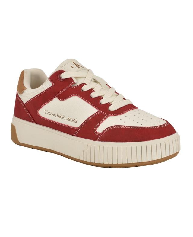 Calvin Klein Womens Ahliah Lace-Up Platform Casual Sneakers Product Image