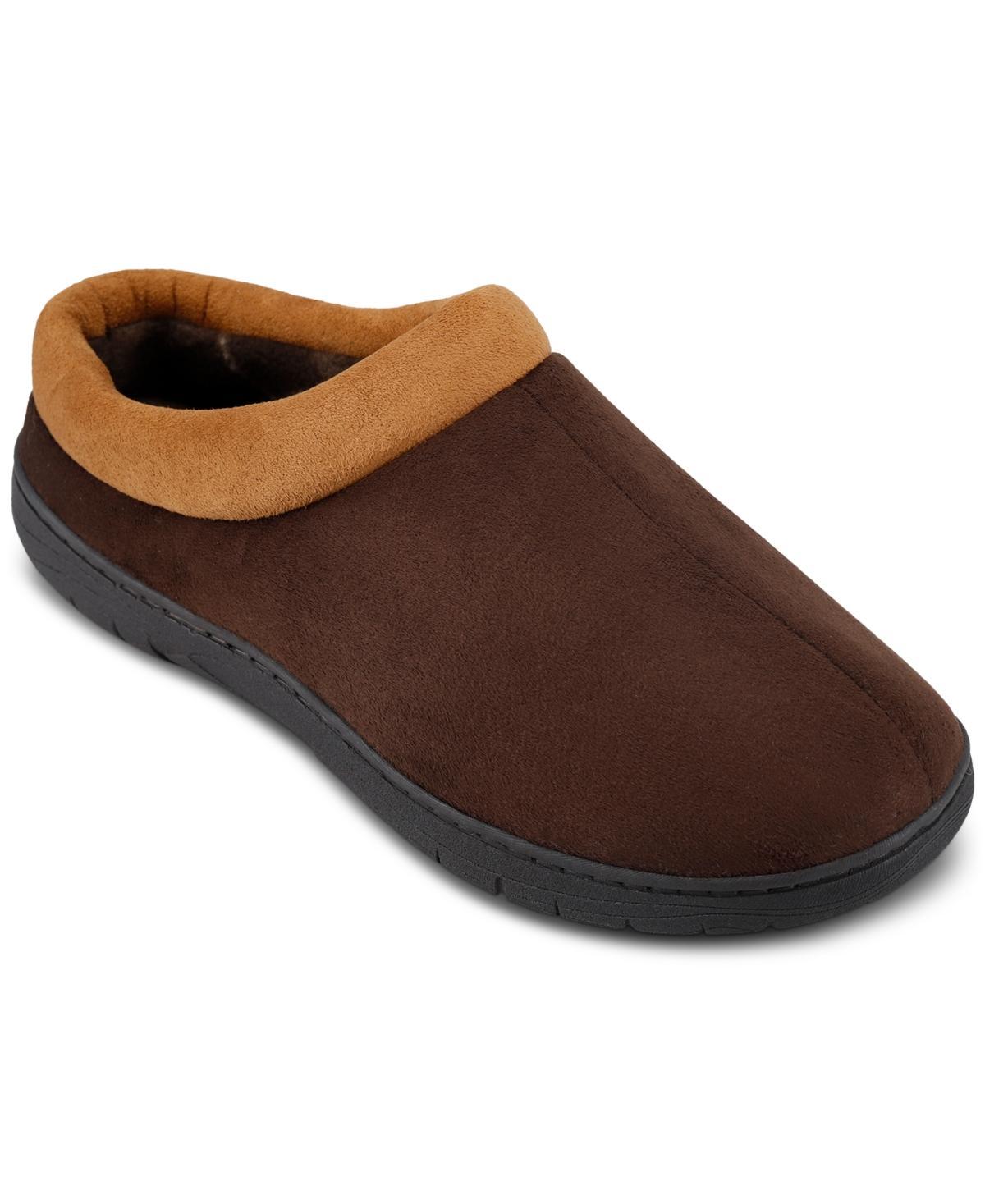 Haggar Mens Indoor/Outdoor Microsuede Clog Slipper with Plaid Fleece Lining Product Image