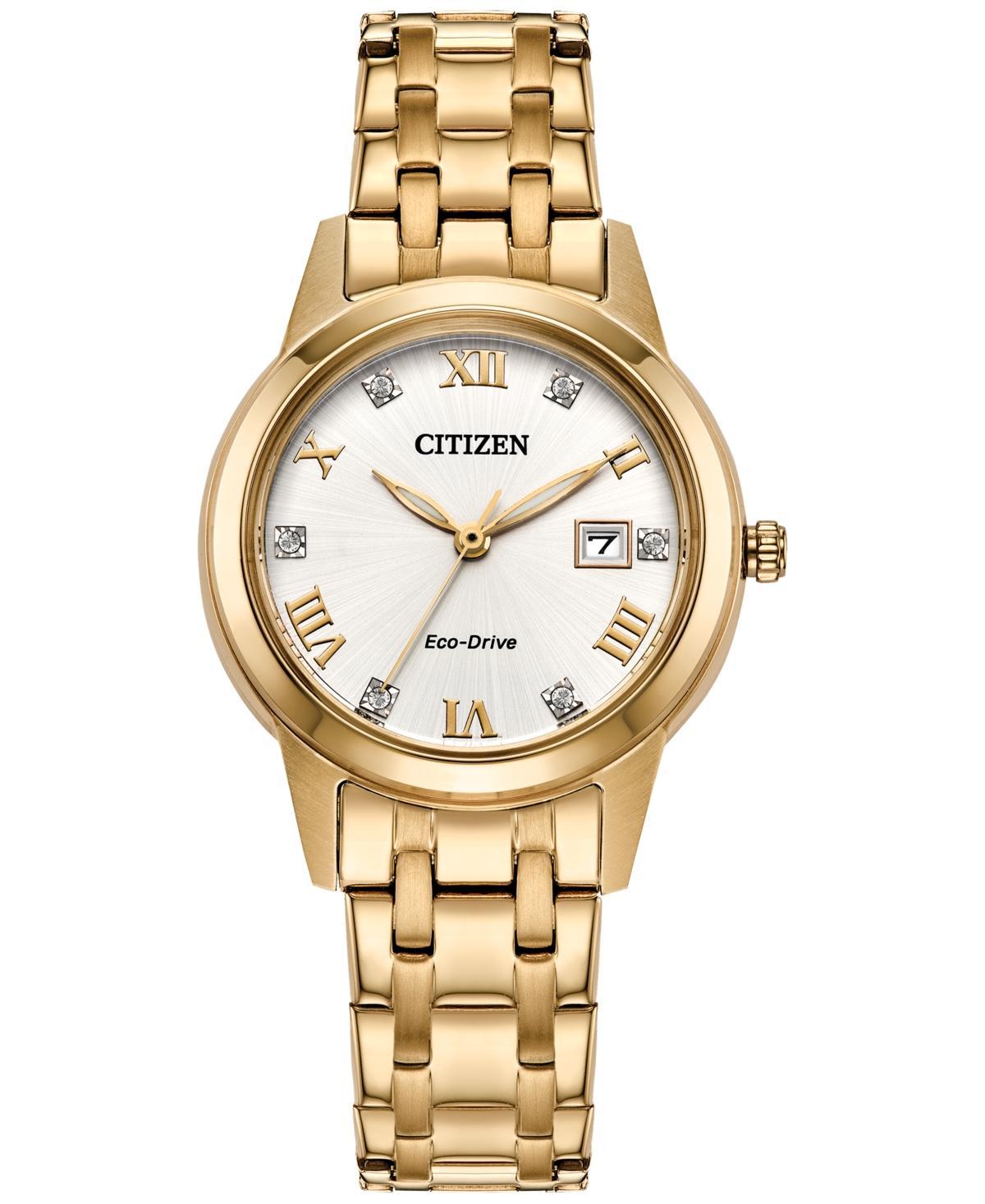 Citizen Eco-Drive Womens Classic Gold-Tone Stainless Steel Bracelet Watch 29mm Womens Shoes Product Image