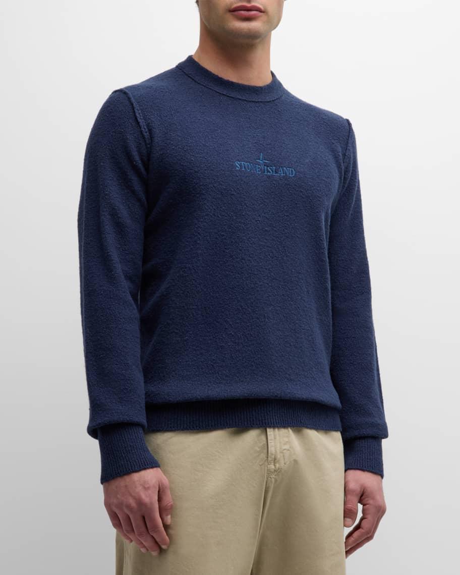 Mens Gauzed Cotton-Blend Logo Sweater Product Image