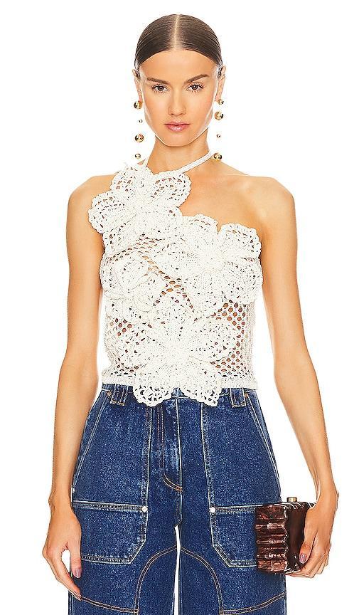 Cult Gaia Nazanin Crochet Top in White Product Image