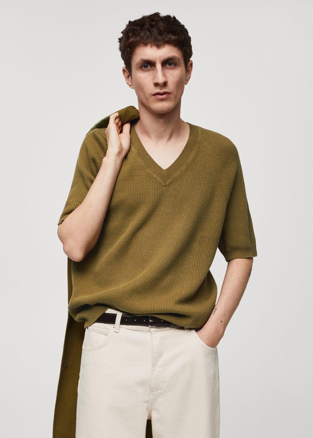 Mango Mens Short Sleeve Knitted T-Shirt Product Image