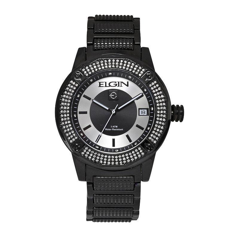 Elgin Mens Crystal Watch Silver Product Image