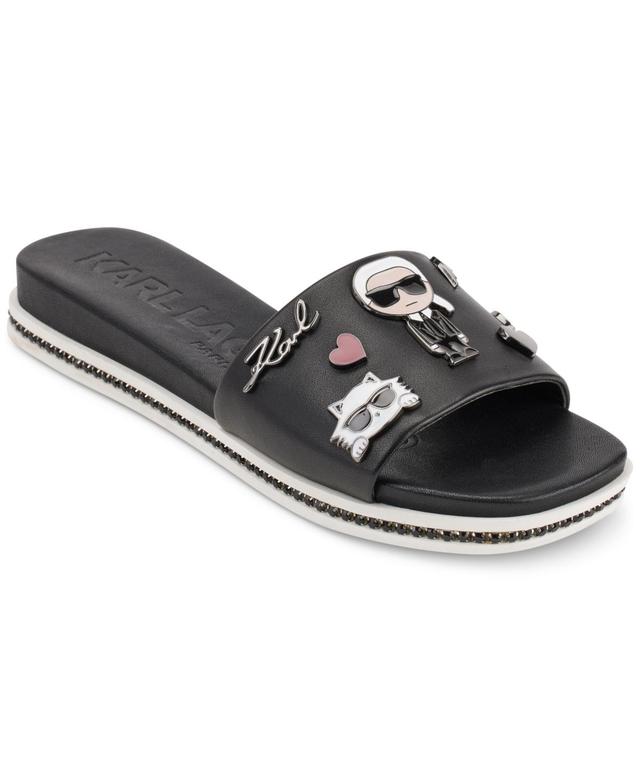 Karl Lagerfeld Paris Womens Jeslyn Bon Voyage Embellished Slide Sandals Product Image