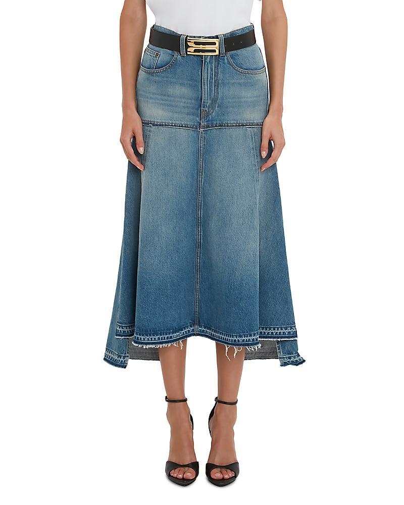 Womens High-Low Denim Maxi Skirt product image