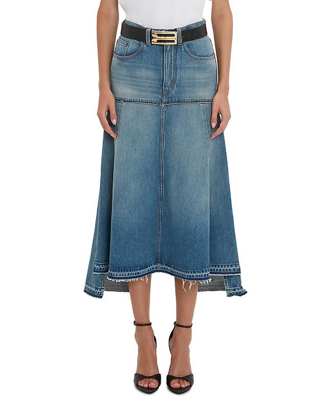 Womens High-Low Denim Maxi Skirt Product Image