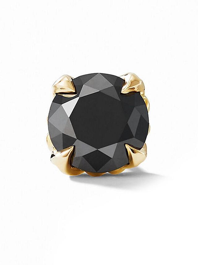 Mens Stud Earring in 18K Yellow Gold with Black Diamond Product Image