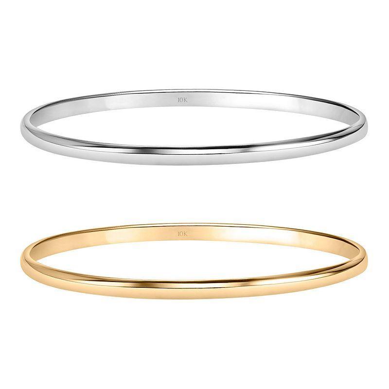 Love Always 10k Yellow & White Gold 1 mm Half-Round Stackable Ring Set, Womens 10k 2 Tone Product Image