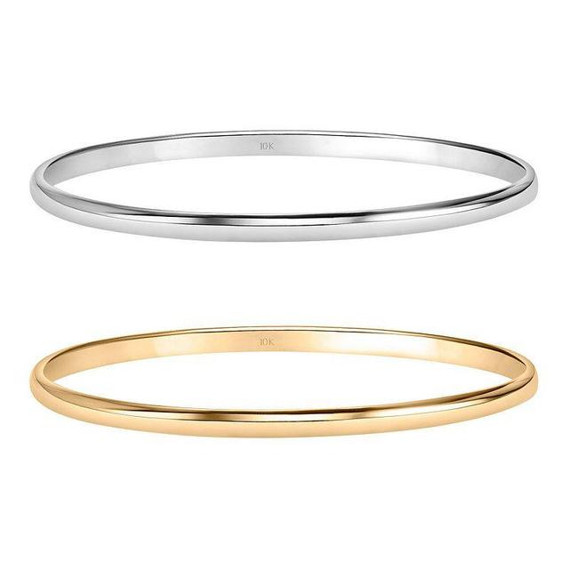 Love Always 10k Yellow & White Gold 1 mm Half-Round Stackable Ring Set, Womens 10k 2 Tone Product Image