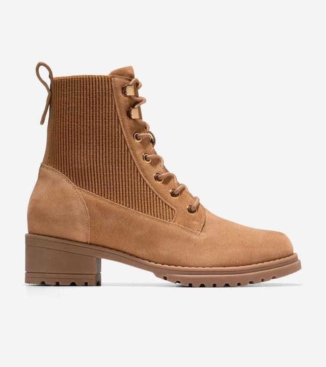 Cole Haan Womens Camea Waterproof Combat Boot II - Beige Size 5 Product Image