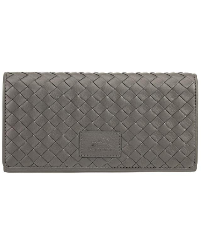 Mancini Womens Basket Weave Collection Rfid Secure Trifold Wallet Product Image