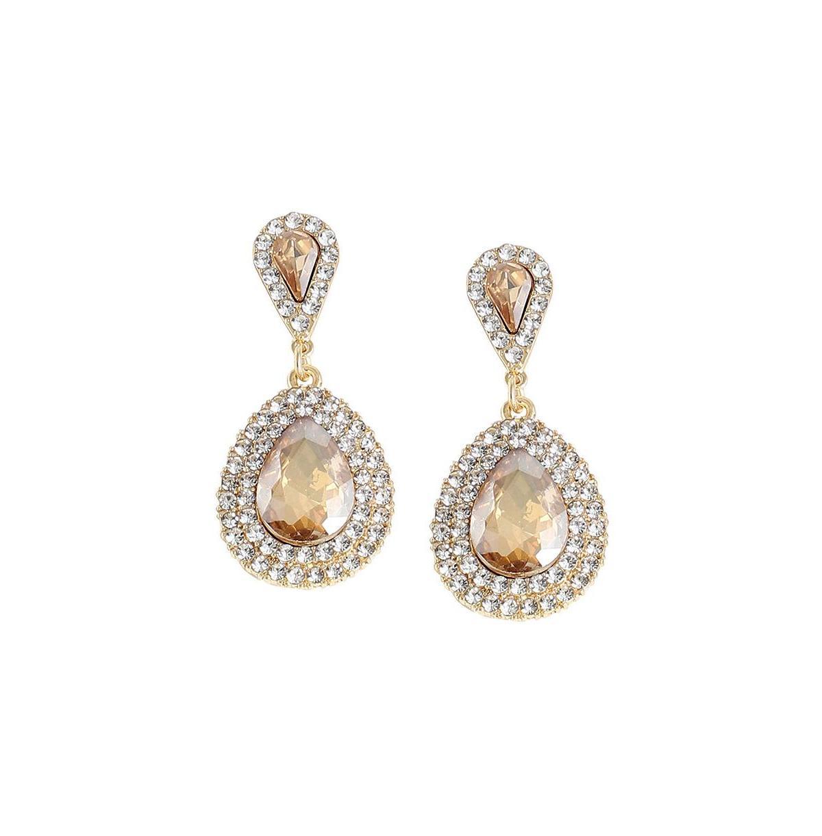 Sohi Womens Gold Dazzling Drop Earrings Product Image