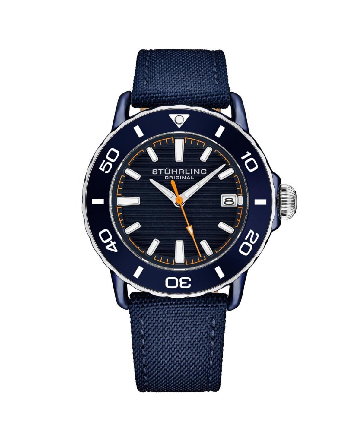 Stuhrling Mens 4041 Diver Watch Nylon Strap Rotating Bezel Product Image