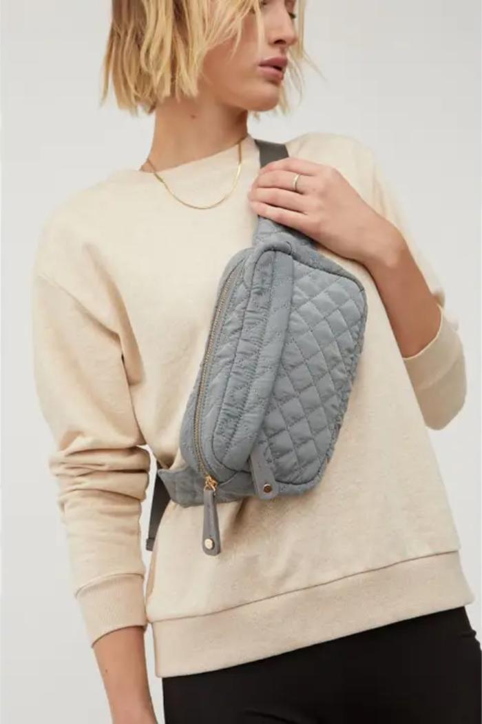 Teo Quilted Nylon Fanny Pack Belt Bag Product Image