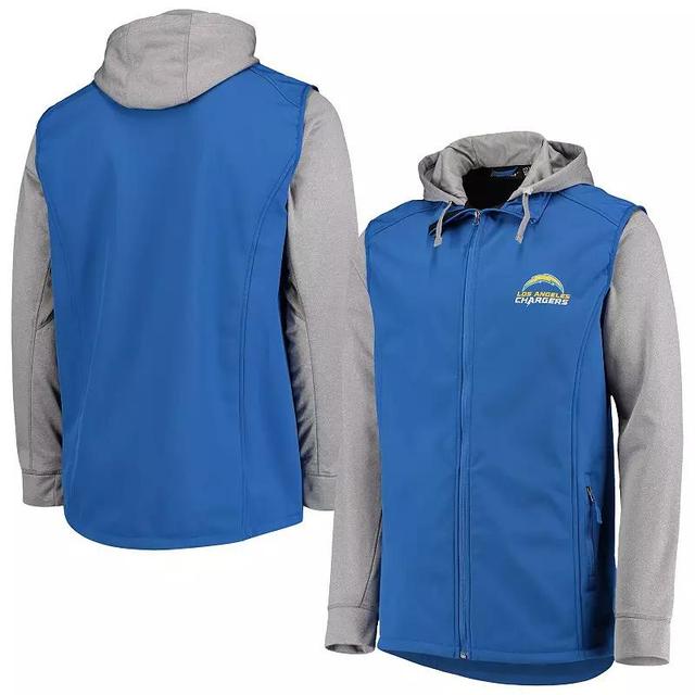 Men's Dunbrooke Royal/Gray Los Angeles Chargers Big & Tall Alpha Full-Zip Hoodie Jacket Product Image