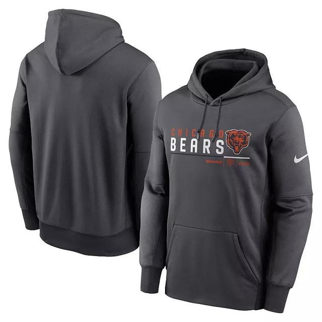 Mens Nike Anthracite Chicago Bears Prime Logo Name Split Pullover Hoodie Product Image