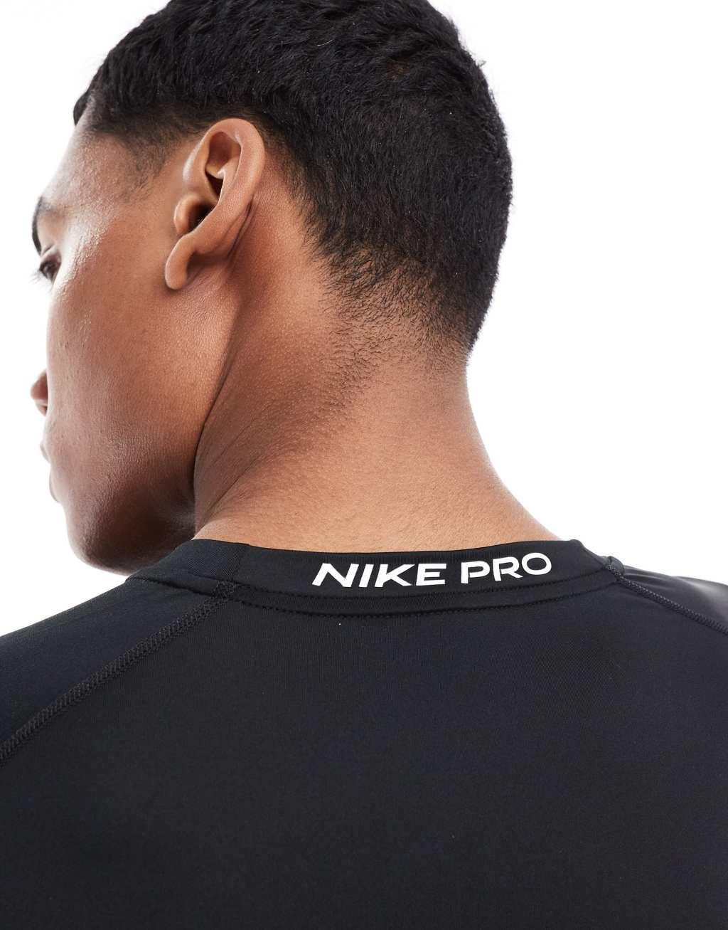 Nike Training Pro tight longsleeve top in black Product Image