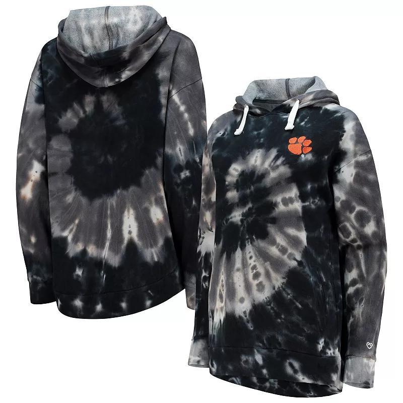 Womens Colosseum Clemson Tigers Slow Ride Spiral Tie-Dye Oversized Pullover Hoodie Product Image