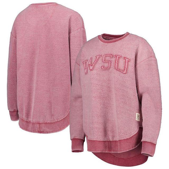 Womens Pressbox Crimson Washington State Cougars Ponchoville Pullover Sweatshirt Product Image