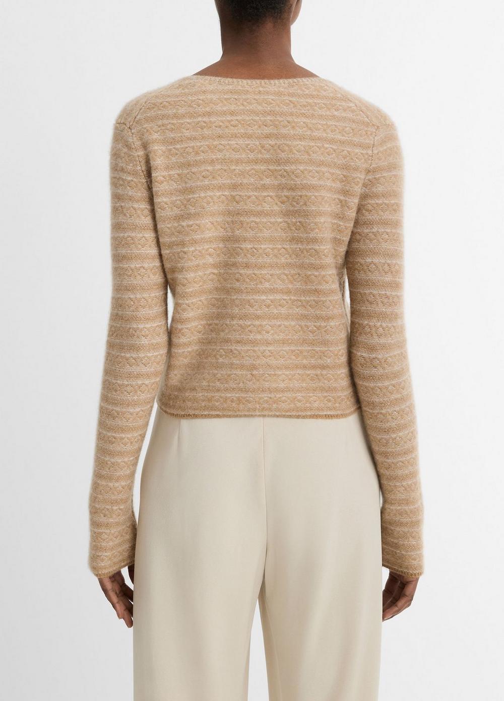 Fair Isle Cashmere V-Neck Sweater Product Image