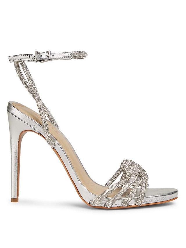 Womens Jewell Metallic Leather Ankle-Strap Sandals Product Image