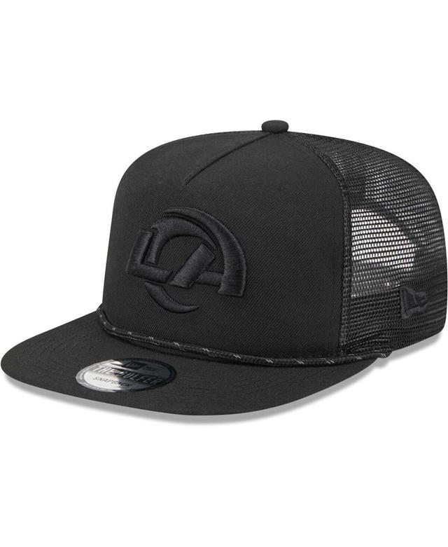 Mens New Era Black Los Angeles Rams Illumination Golfer Snapback Trucker Hat Product Image