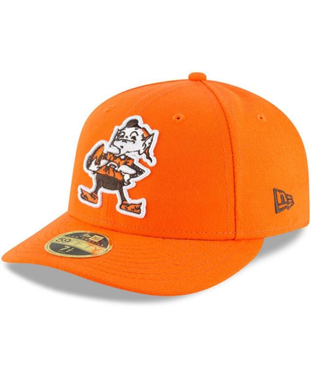 Mens New Era Orange Cleveland Browns Omaha Throwback Low Profile 59Fifty Fitted Hat Product Image