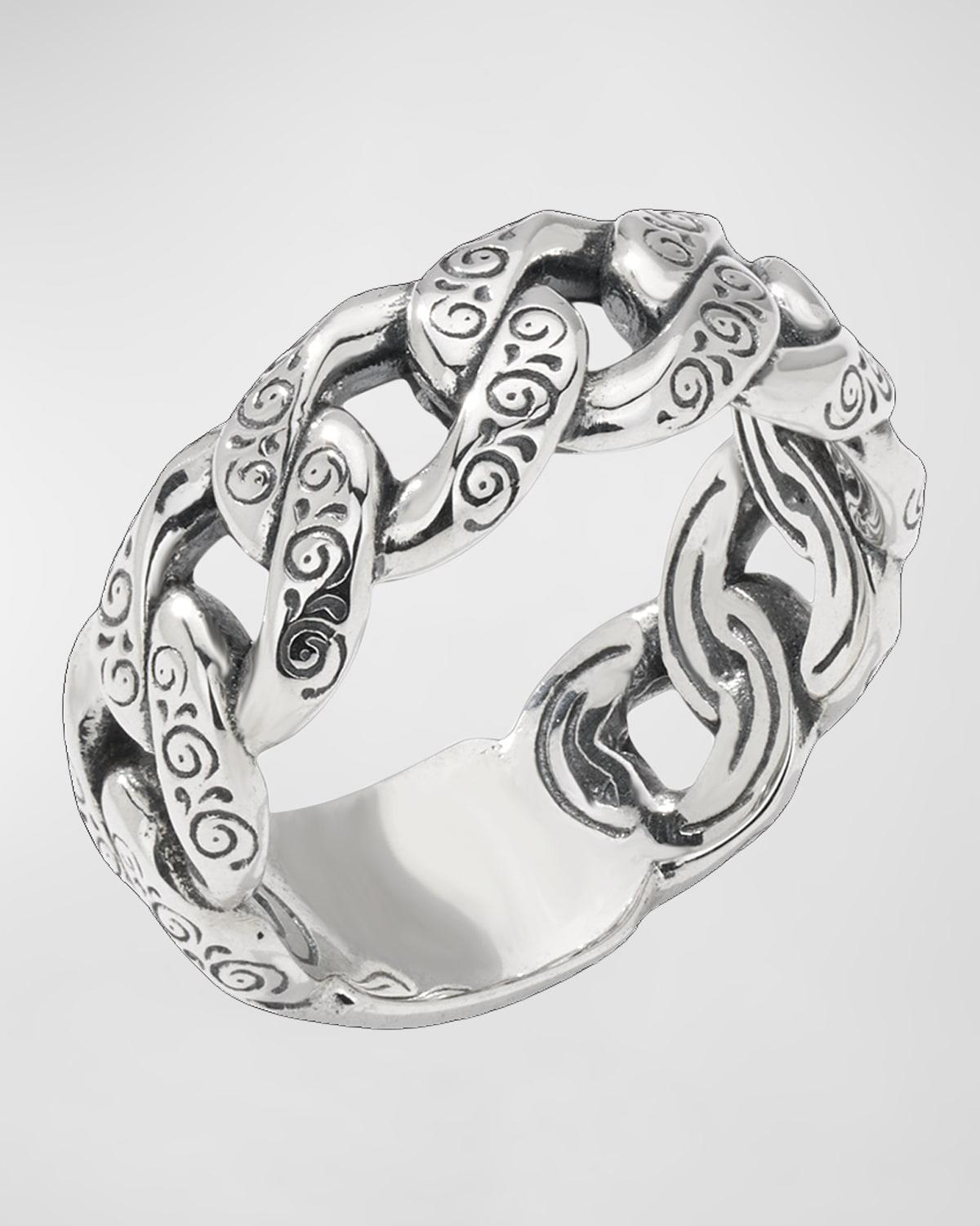 Mens Sterling Silver Link Band Ring Product Image