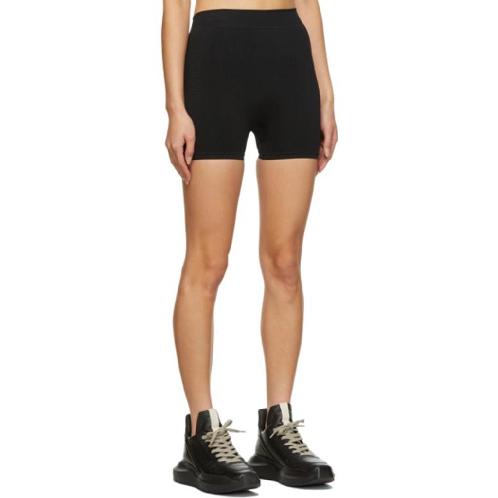 RICK OWENS Ribbed-knit High-waist Shorts In Black Product Image