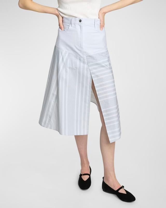 Patchwork Asymmetric Midi Skirt Product Image