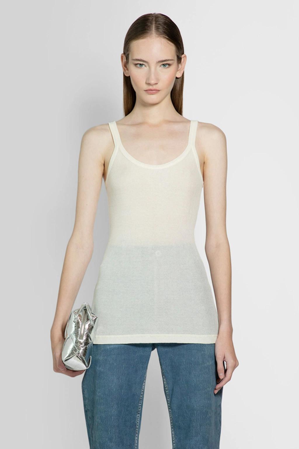 Women's Ribbed Scoopneck Tank In Chalk Product Image