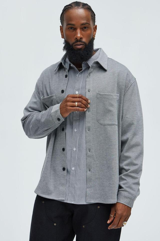 Langley Knit Overshirt - Grey Product Image