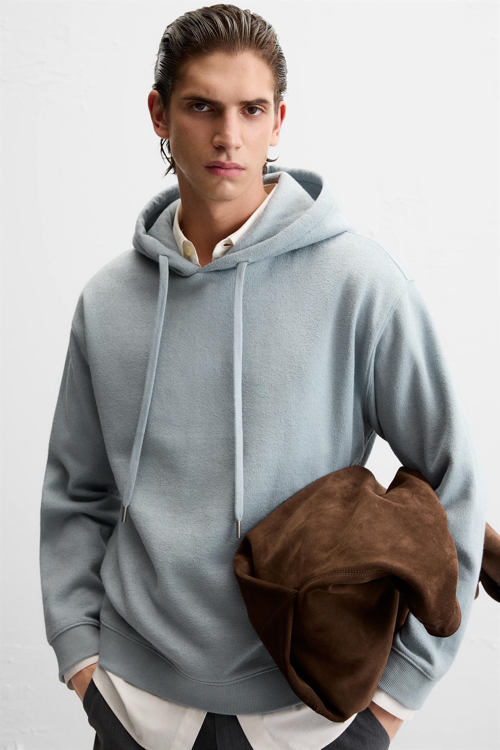 TEXTURED HOODED SWEATSHIRT Product Image