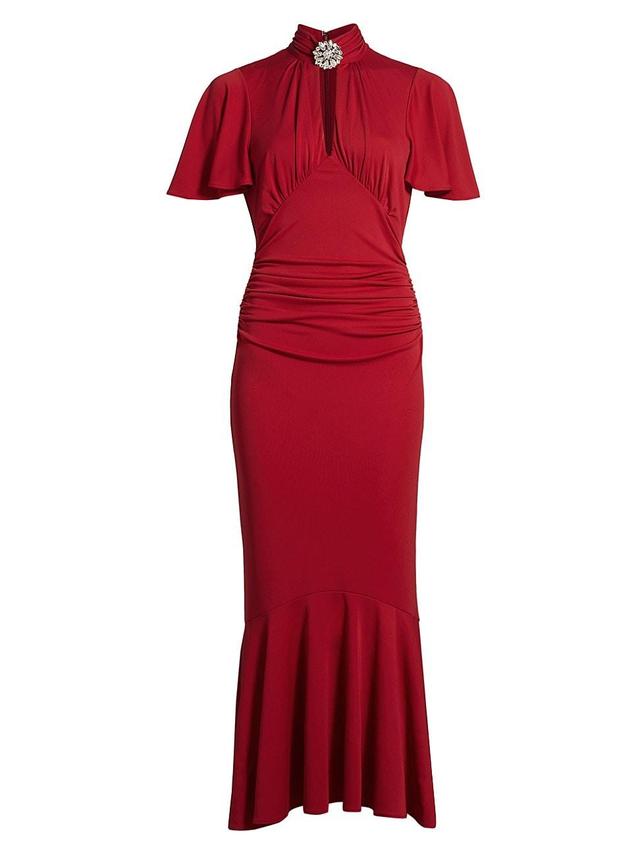 Womens Rosita Embellished Ruched Midi-Dress Product Image