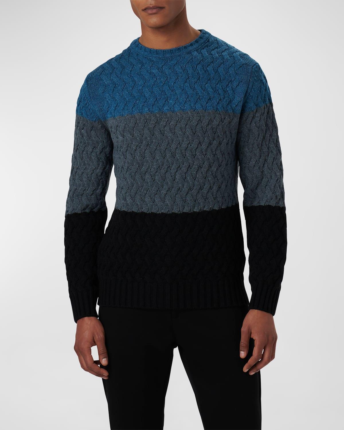 Bugatchi Color Block Merino Wool Blend Crewneck Sweater Product Image