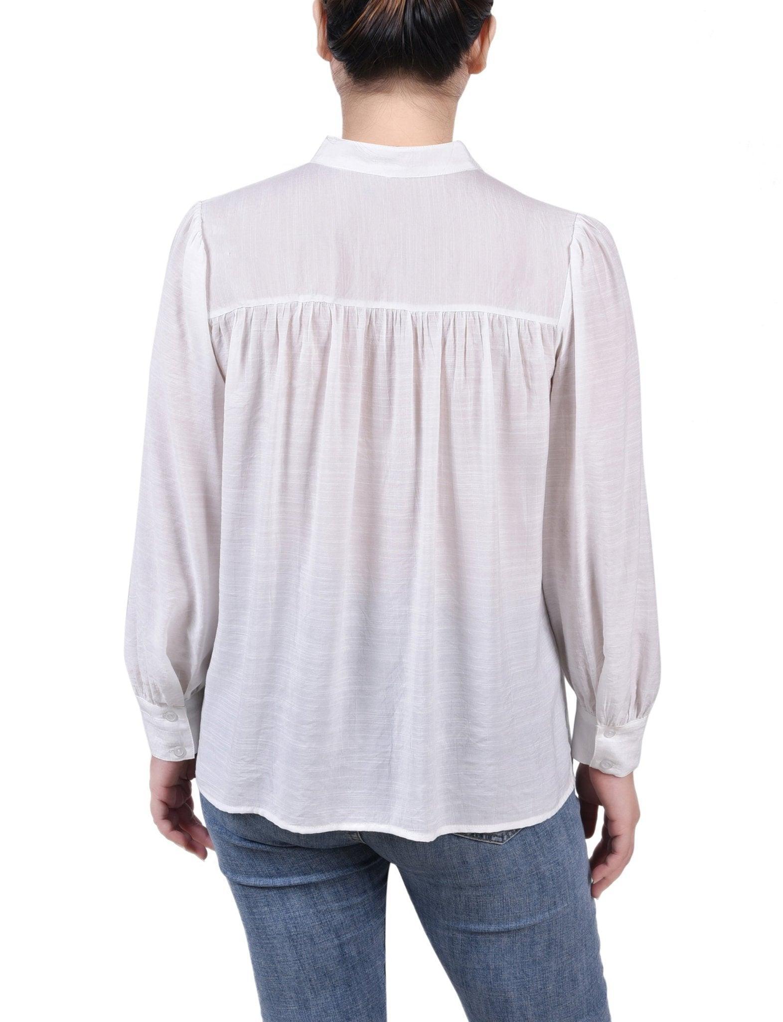 Long Sleeve Crochet Blouse - Petite Product Image