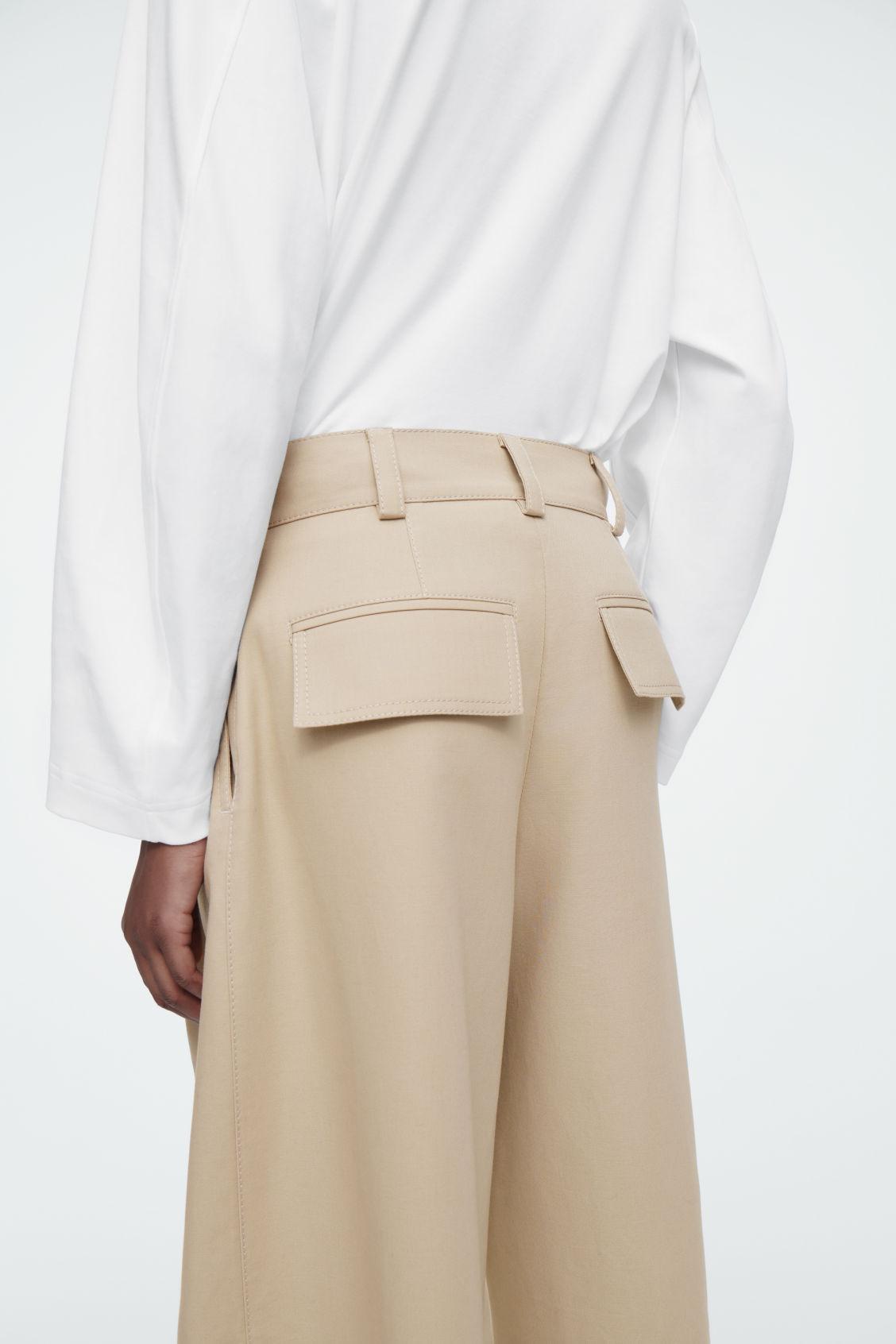 WIDE-LEG COTTON TROUSERS Product Image