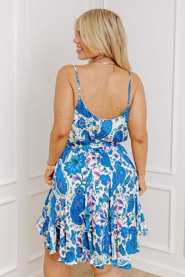 Seaside Splendor Floral Dress In Blue Curves Product Image