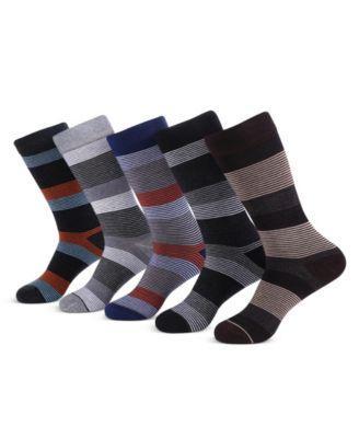 Mens Genteel Striped Crew Socks 5 Pack Product Image