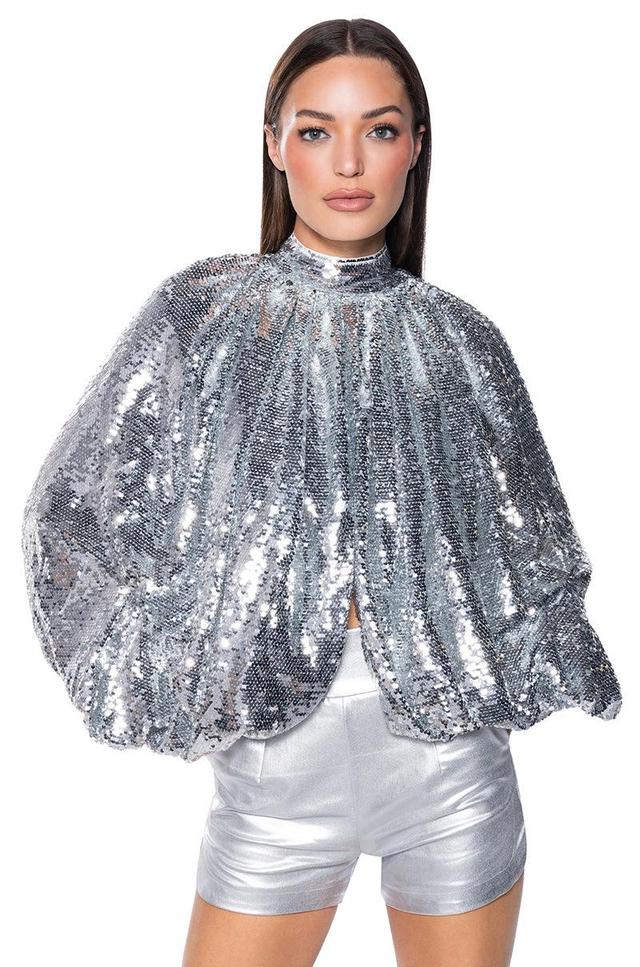 MASTERPIECE SEQUIN PUFF SLEEVE TOP Product Image