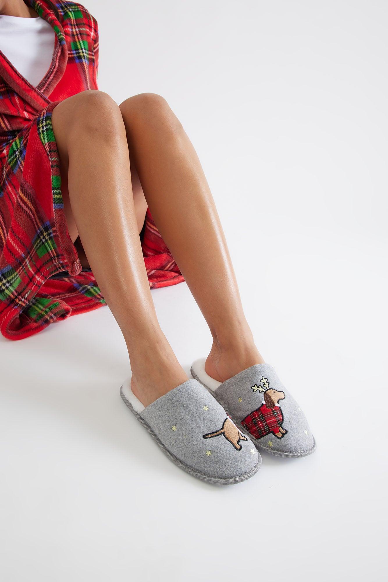 Puppy Love Slippers - Grey Product Image