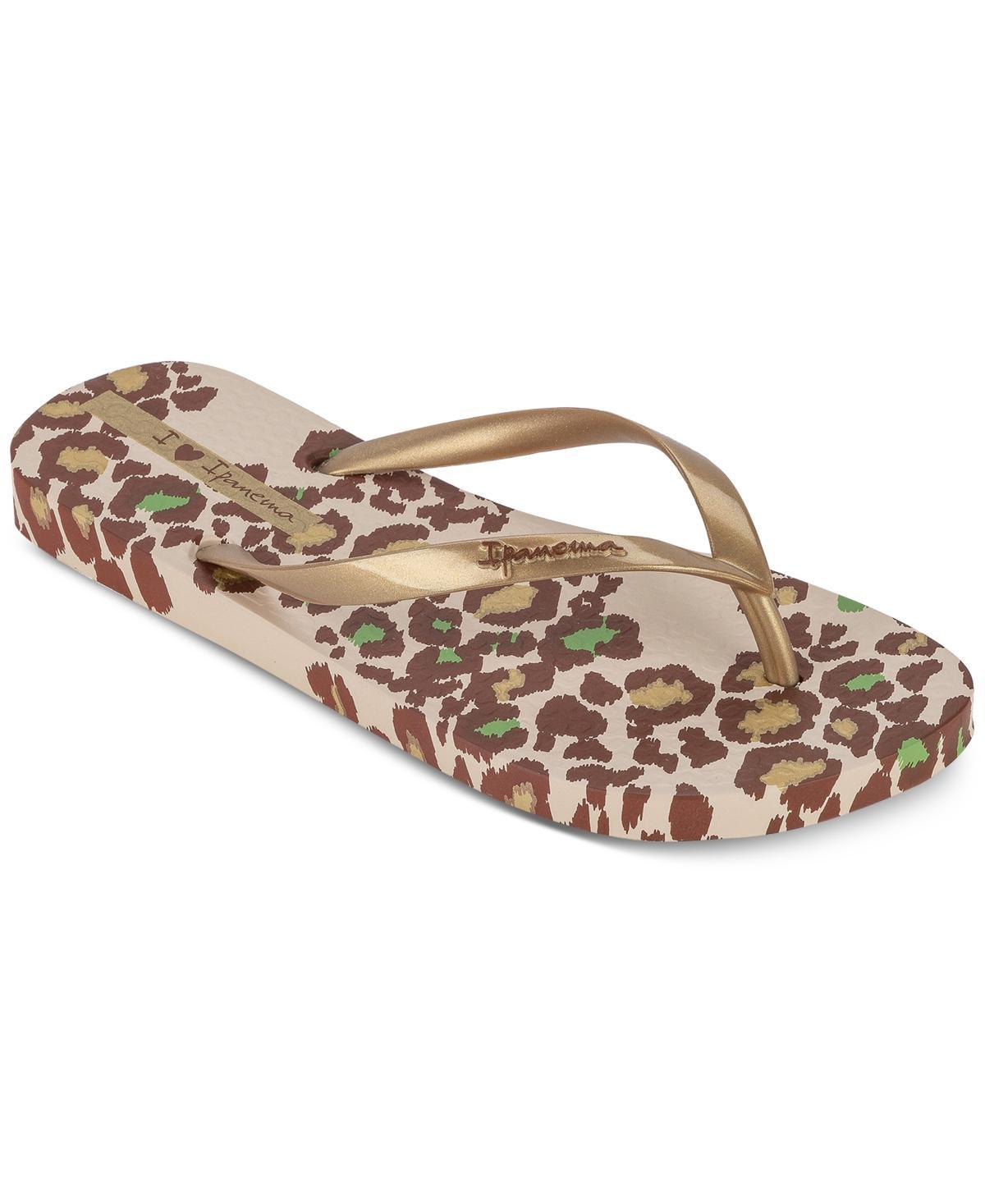 Ipanema Womens Animal Print Slip-On Thong Sandals - Grey Product Image